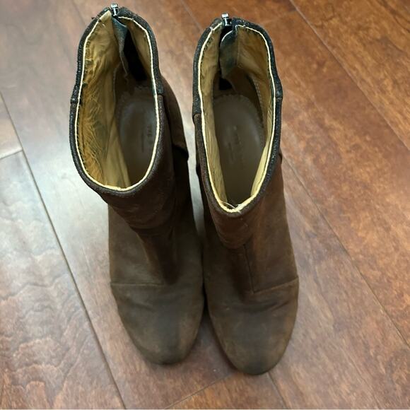 Rag & Bone Women's Distressed Brown Suede Ankle Boots w/ Stacked Heels, Size 6.5 - Picture 11 of 16